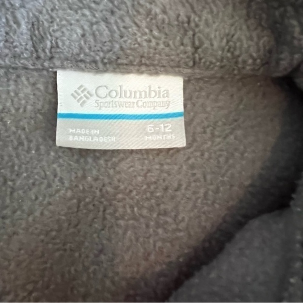 Gray $ Orange Fleece Columbia Zip Up Jacket 6-12 Months Unisex - Picture 5 of 8